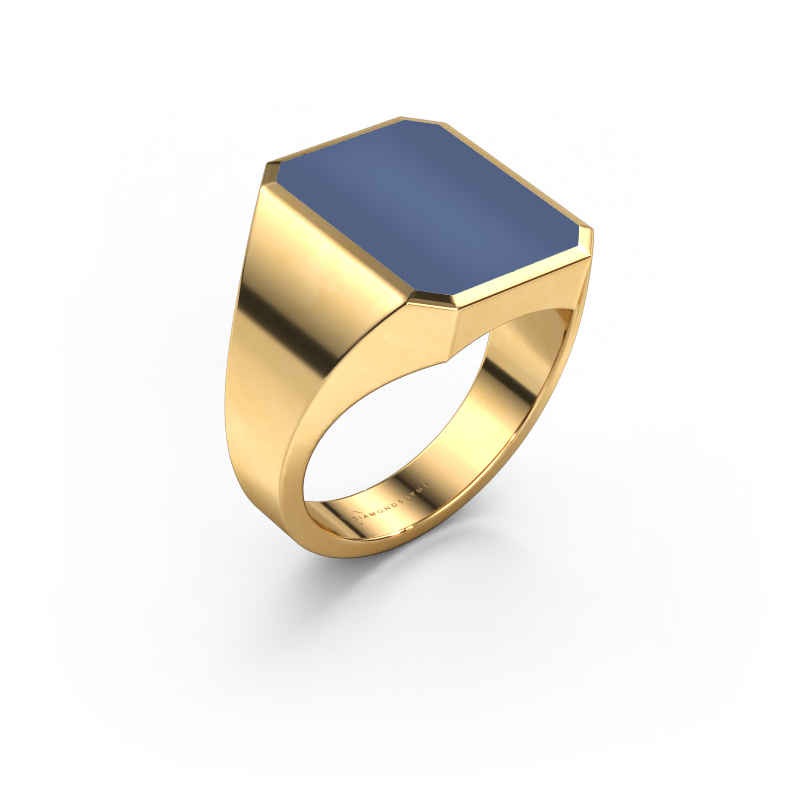 Image of Signet ring Lars 4 585 gold Blue sardonyx 15x12 mm