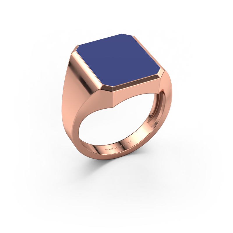 Bild von Siegelring Lars 4 light 585 Roségold Blau Emaille 15x12 mm