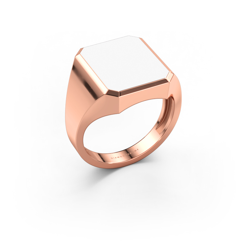 Immagine di Anello chevalier Lars 4 light 585 oro rosa Smalto bianco 15x12 mm
