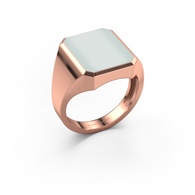 Afbeelding van Zegelring Lars 4 light 585 rosé goud Groene lagensteen 15x12 mm