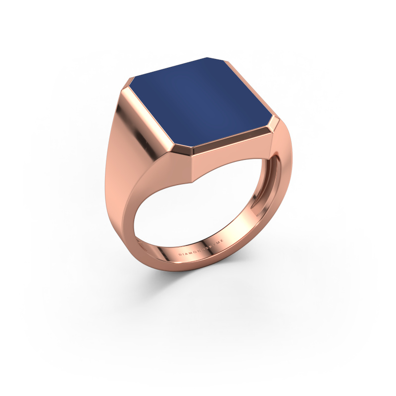 Image de Chevalière Lars 4 light 585 or rose Lapis lazuli 15x12 mm