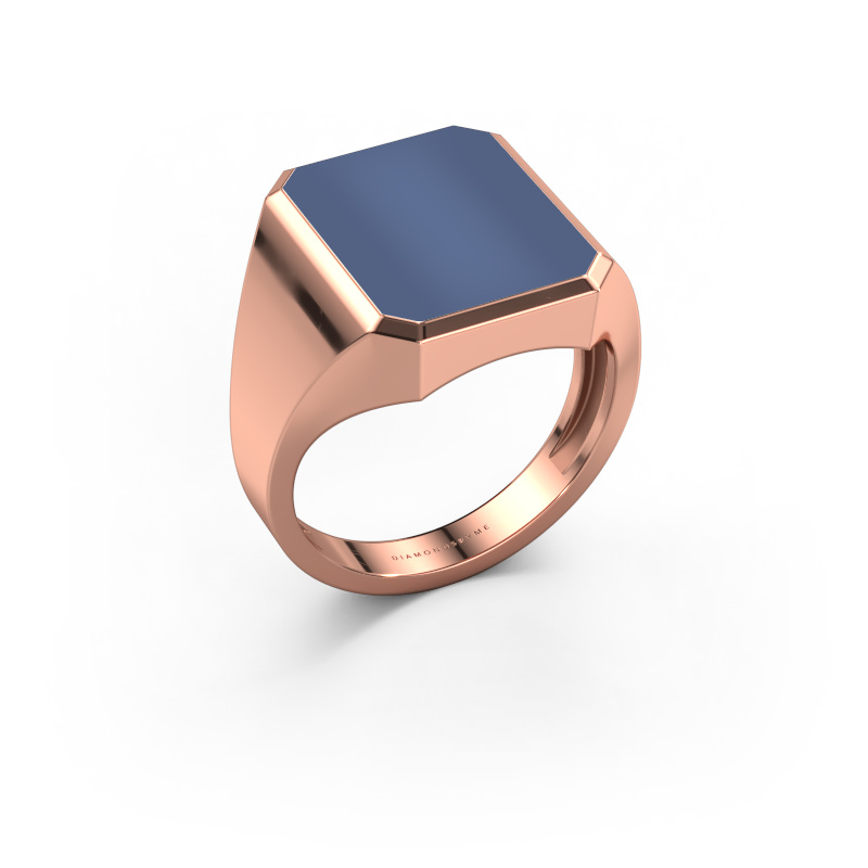 Image of Signet ring Lars 4 light 585 rose gold Blue sardonyx 15x12 mm