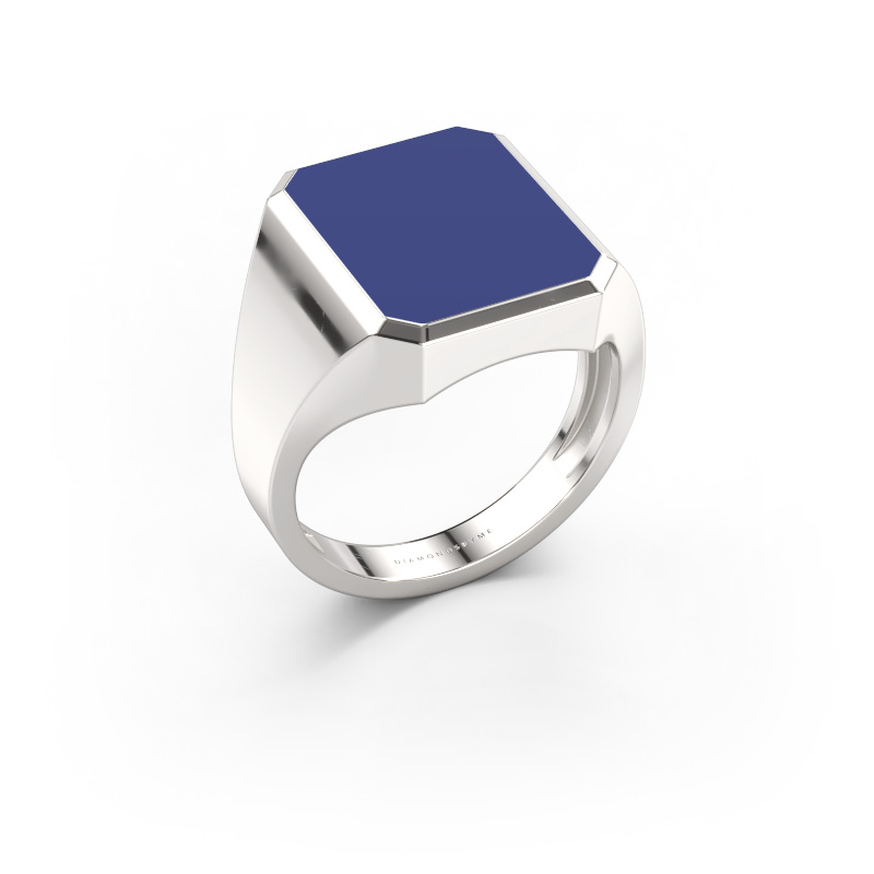 Immagine di Anello chevalier Lars 4 light 950 platino Smalto blu 15x12 mm