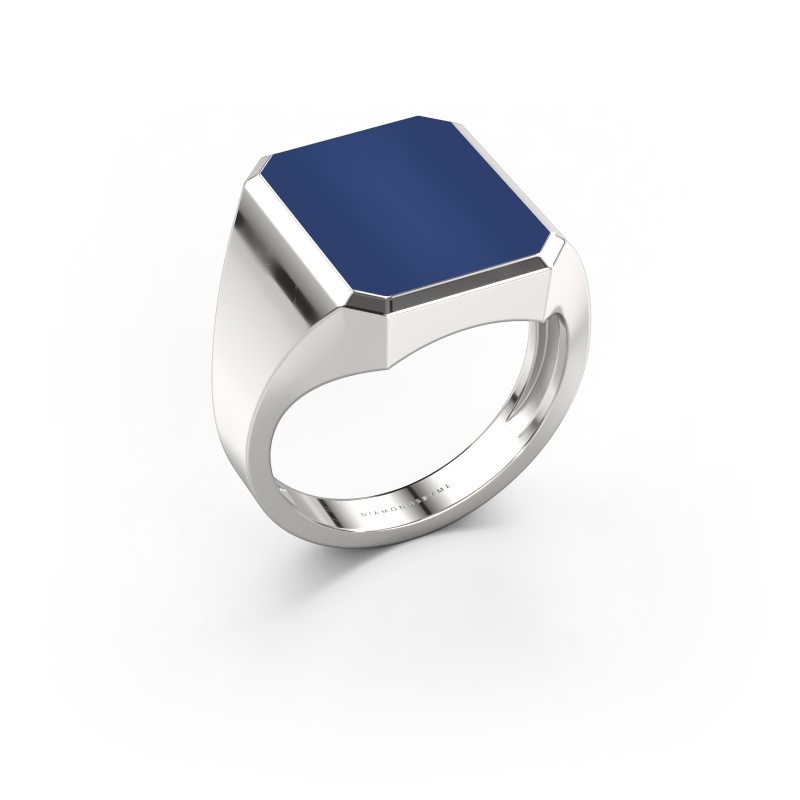 Image of Signet ring Lars 4 light 950 platinum Lapis 15x12 mm