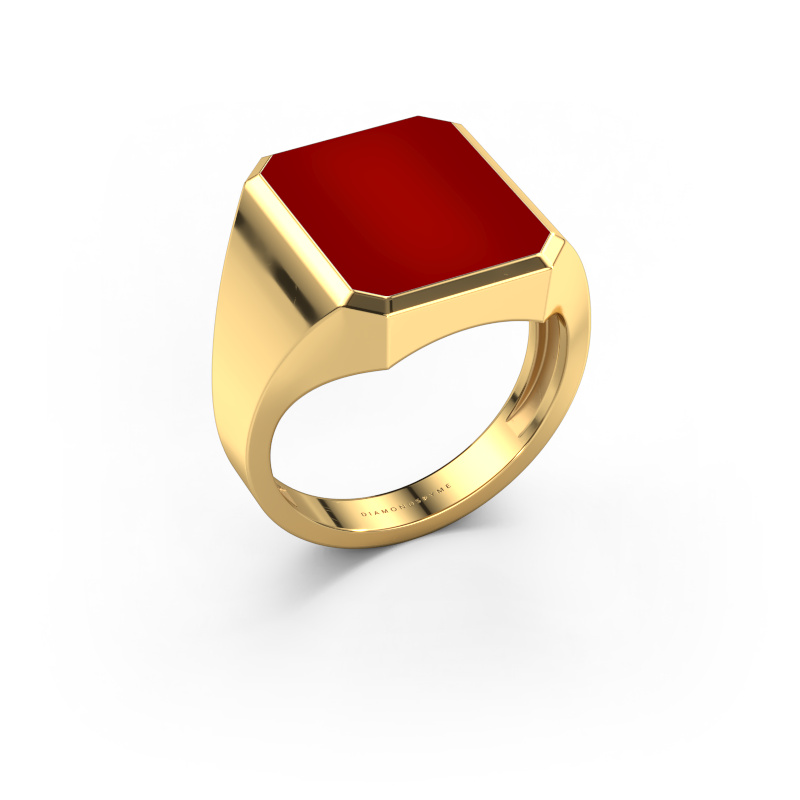 Afbeelding van Zegelring Lars 4 light 585 goud Carneool 15x12 mm