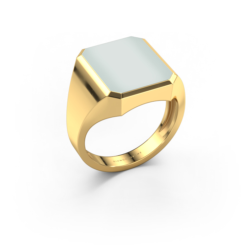 Image of Signet ring Lars 4 light 585 gold Green sardonyx 15x12 mm
