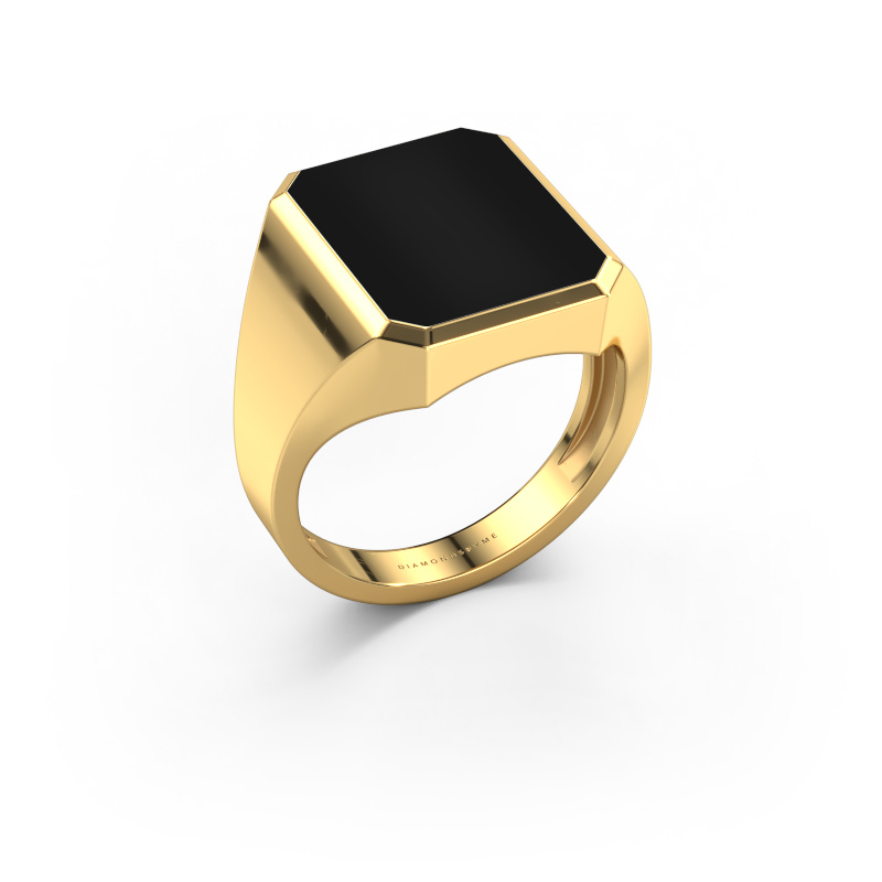 Image of Signet ring Lars 4 light 585 gold Onyx 15x12 mm
