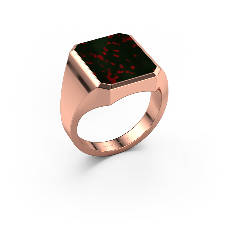 Afbeelding van Zegelring Lars 4 585 rosé goud Heliotroop 15x12 mm