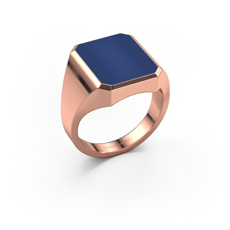 Image of Signet ring Lars 4 585 rose gold Lapis 15x12 mm