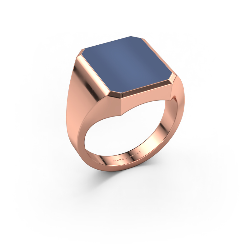 Bild von Siegelring Lars 4 585 Roségold Blau Lagenstein 15x12 mm