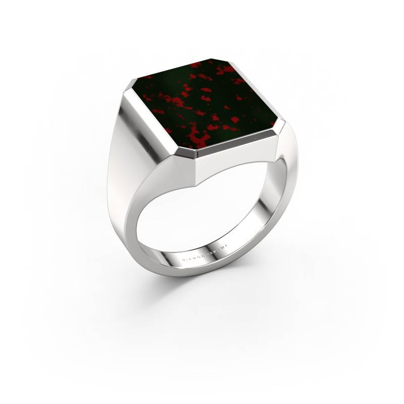 Image of Signet ring Lars 4 950 platinum Bloodstone 15x12 mm