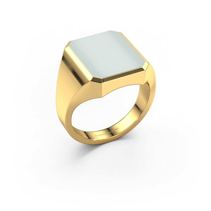 Image of Signet ring Lars 4 585 gold Green sardonyx 15x12 mm