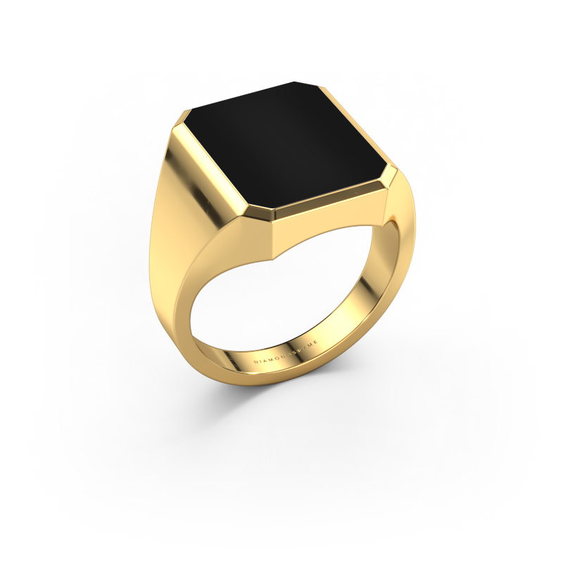 Image of Signet ring Lars 4 585 gold Onyx 15x12 mm