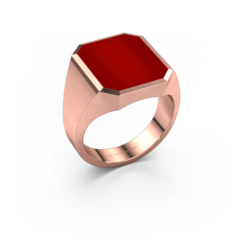 Image of Signet ring Lars 5 585 rose gold Carnelian 16x13 mm