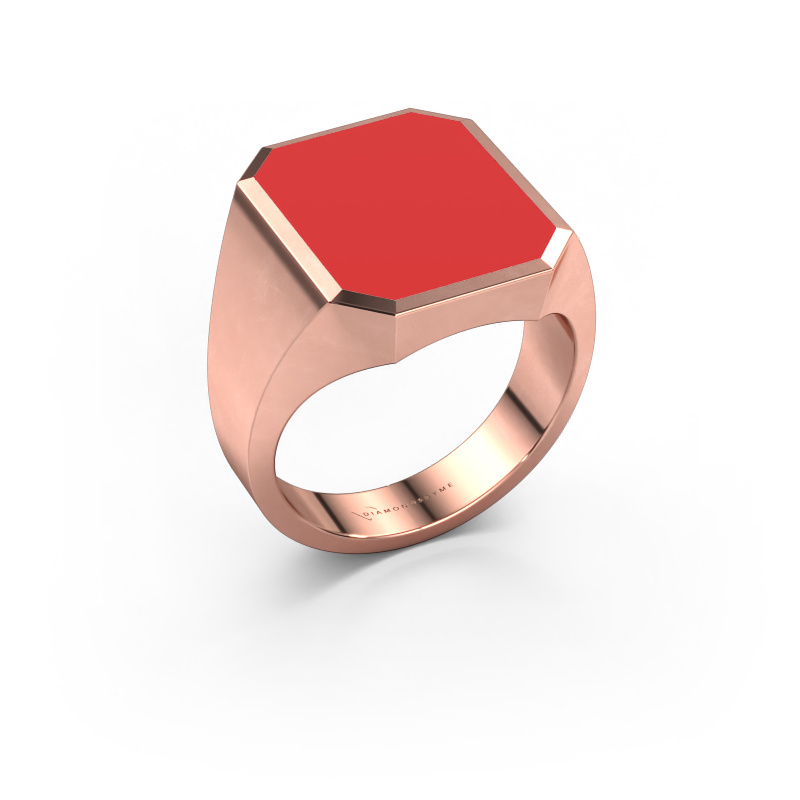 Bild von Siegelring Lars 5 585 Roségold Rot Emaille 16x13 mm