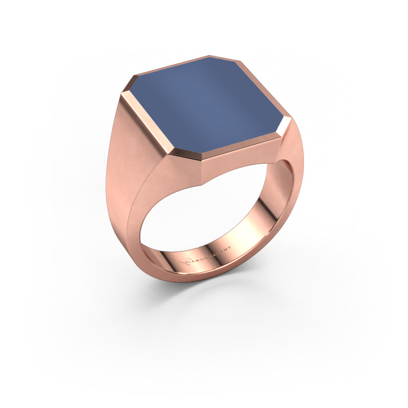 Bild von Siegelring Lars 5 585 Roségold Blau Lagenstein 16x13 mm