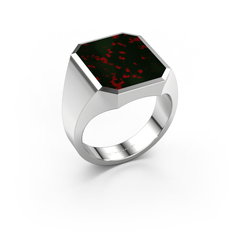 Image of Signet ring Lars 5 950 platinum Bloodstone 16x13 mm