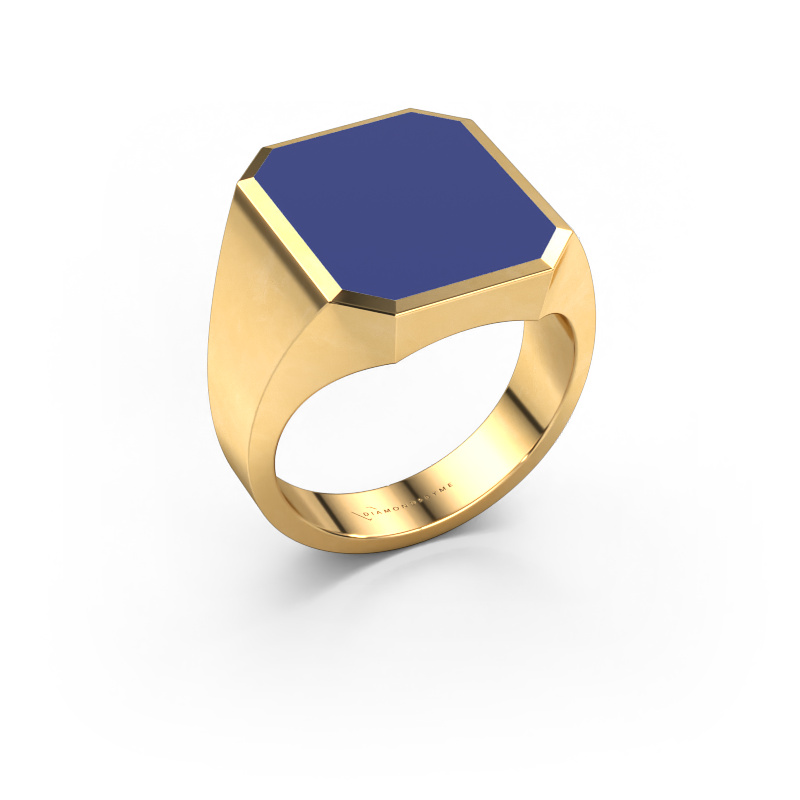 Bild von Siegelring Lars 5 585 Gold Blau Emaille 16x13 mm