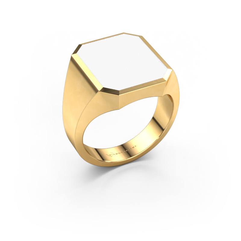 Bild von Siegelring Lars 5 585 Gold Weiße Emaille 16x13 mm