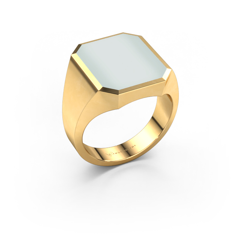 Image of Signet ring Lars 5 585 gold Green sardonyx 16x13 mm