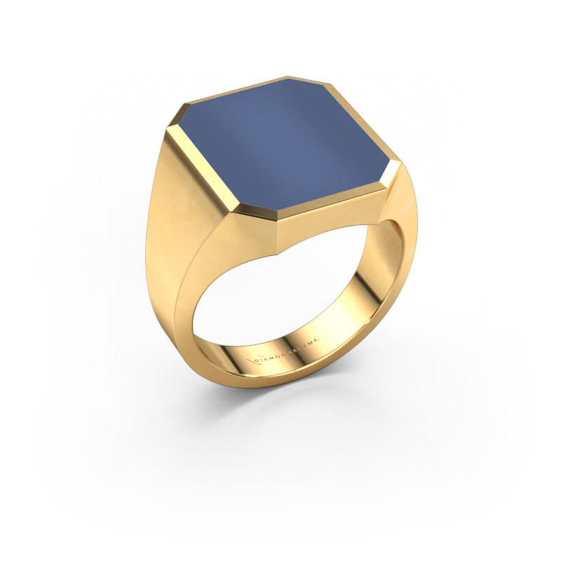 Afbeelding van Zegelring Lars 5 585 goud Blauw lagensteen 16x13 mm