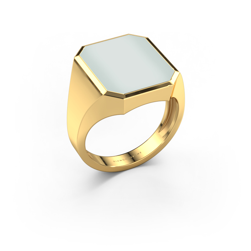 Image of Signet ring Lars 5 light 585 gold Green sardonyx 16x13 mm