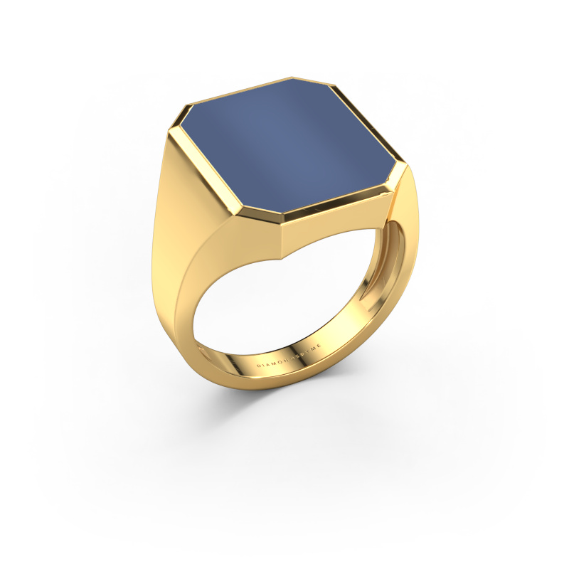 Image of Signet ring Lars 5 light 585 gold Blue sardonyx 16x13 mm