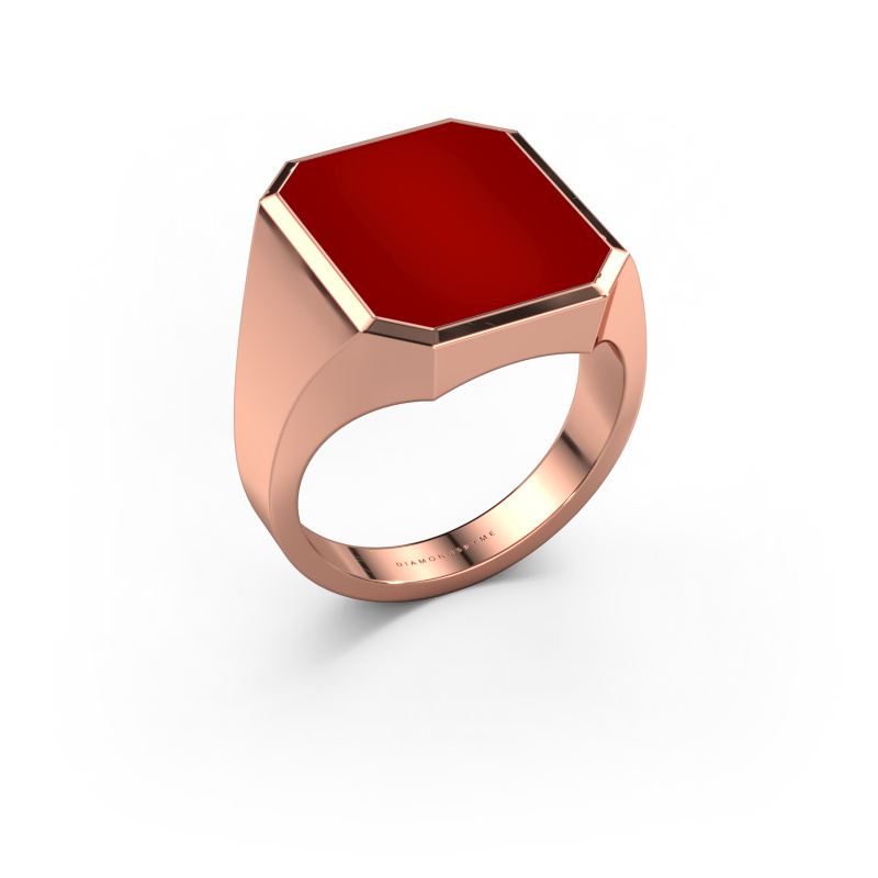 Image of Signet ring Lars 5 585 rose gold Carnelian 16x13 mm