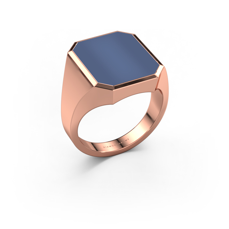 Image of Signet ring Lars 5 585 rose gold Blue sardonyx 16x13 mm