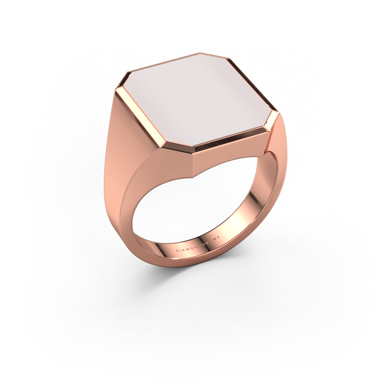 Image de Chevalière Lars 5 585 or rose Nicolo rouge 16x13 mm