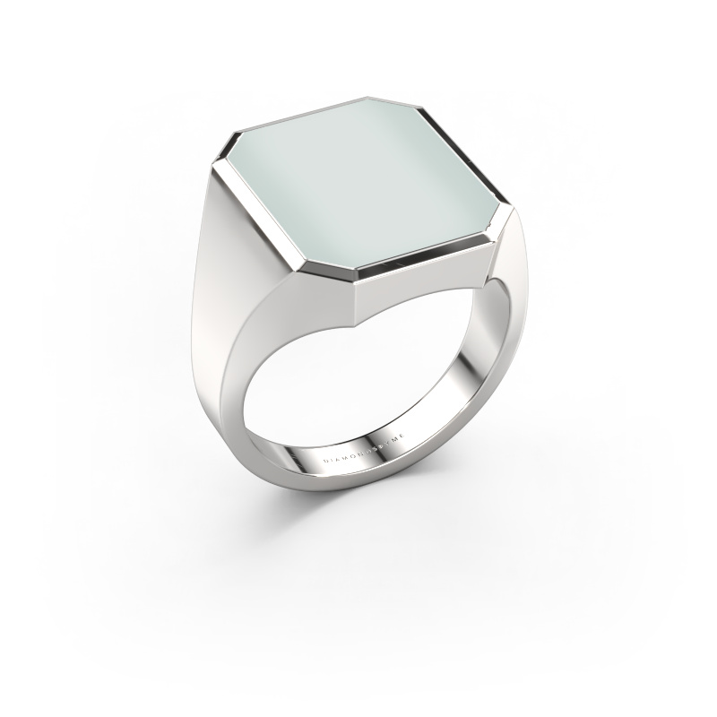 Image of Signet ring Lars 5 950 platinum Green sardonyx 16x13 mm