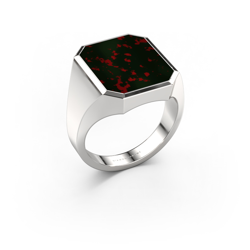 Image of Signet ring Lars 5 950 platinum Bloodstone 16x13 mm