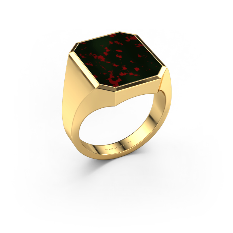 Image of Signet ring Lars 5 585 gold Bloodstone 16x13 mm