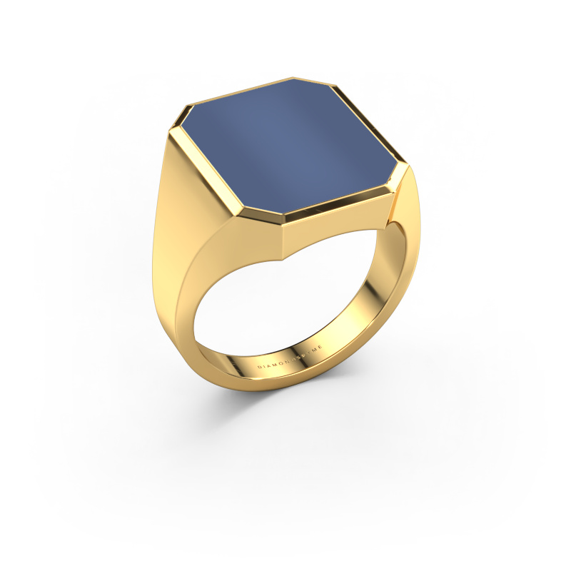 Afbeelding van Zegelring Lars 5 585 goud Blauw lagensteen 16x13 mm