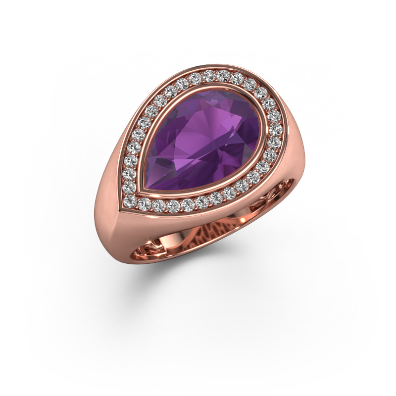 Image of Ring Latashia 585 rose gold Amethyst 12x8 mm