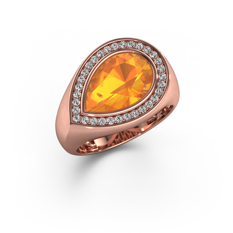 Image of Ring Latashia 585 rose gold Citrin 12x8 mm