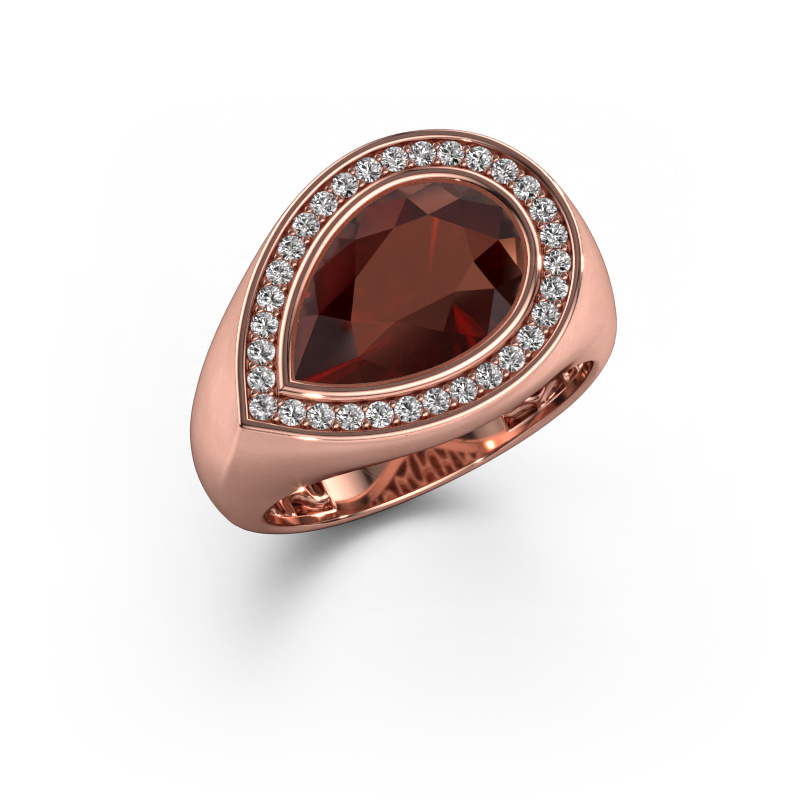 Image of Ring Latashia 585 rose gold Garnet 12x8 mm