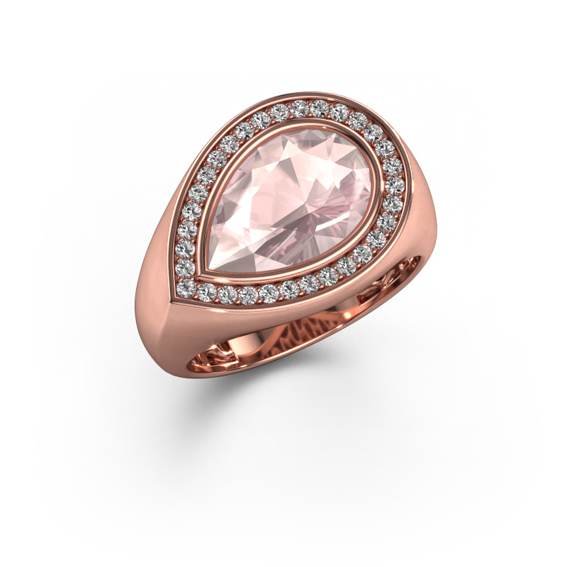 Image of Ring Latashia 585 rose gold Morganite champagne 12x8 mm