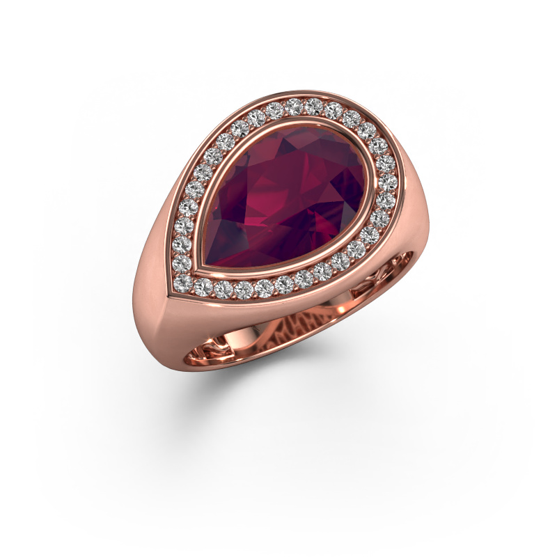 Image of Ring Latashia 585 rose gold Rhodolite 12x8 mm