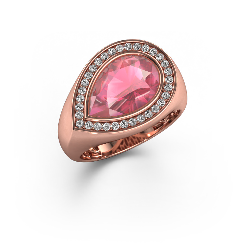 Image of Ring Latashia 585 rose gold Tourmaline pink 12x8 mm