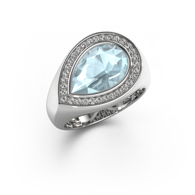 Image of Ring Latashia 585 white gold Aquamarine 12x8 mm