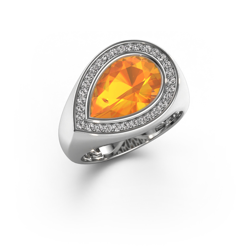 Image of Ring Latashia 585 white gold Citrin 12x8 mm