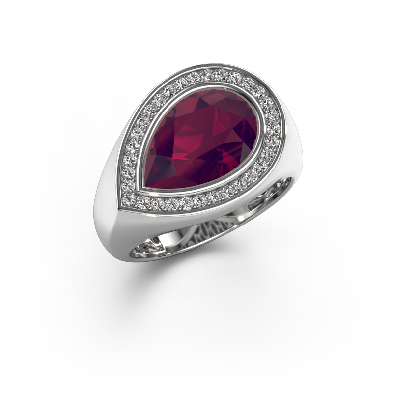 Bild von Ring Latashia 585 Weißgold Rhodolit 12x8 mm