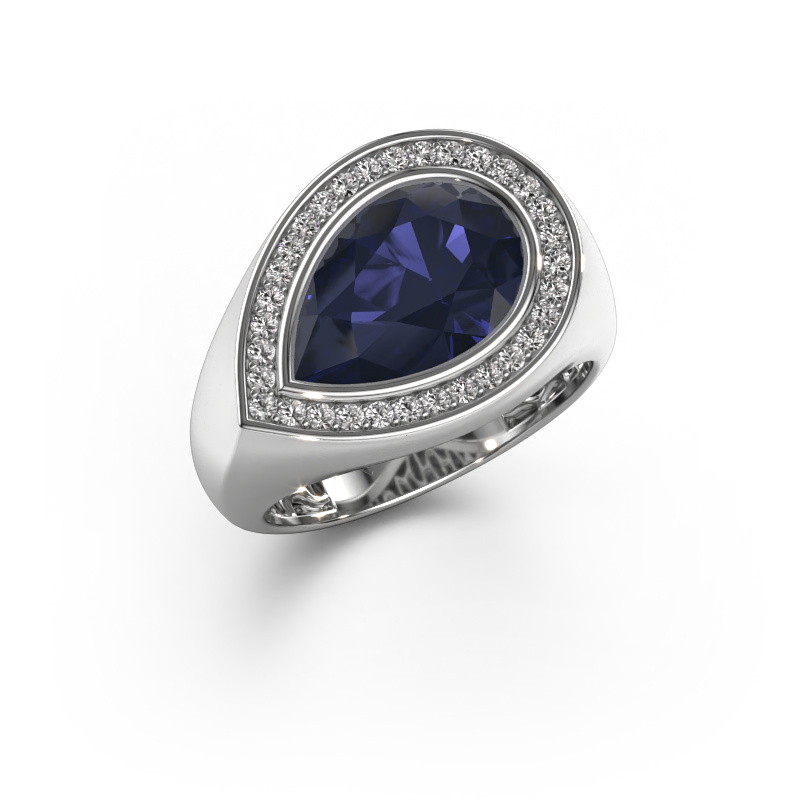 Image of Ring Latashia 585 white gold Sapphire 12x8 mm