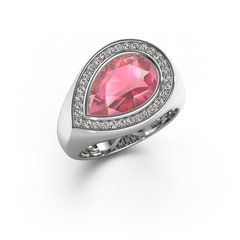 Image of Ring Latashia 585 white gold Tourmaline pink 12x8 mm