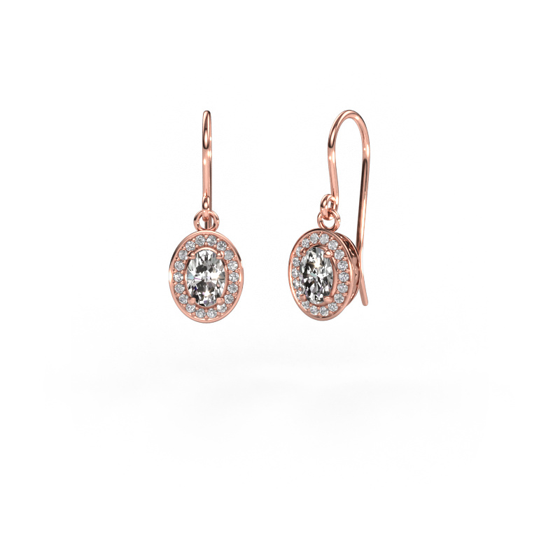 Image of Drop earrings Latesha 585 rose gold Diamond 1.041 crt