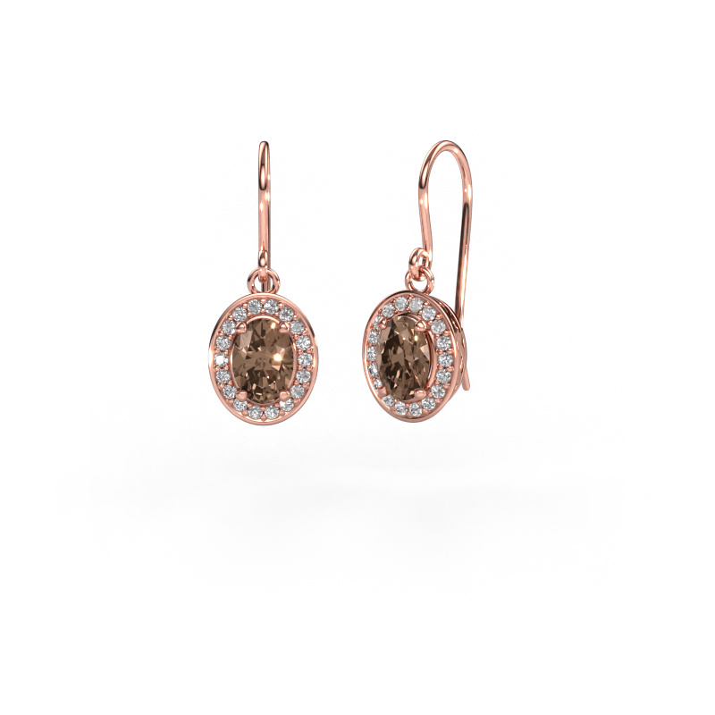 Image de Pendants d'oreilles Latesha 585 or rose Diamant brun 1.67 crt