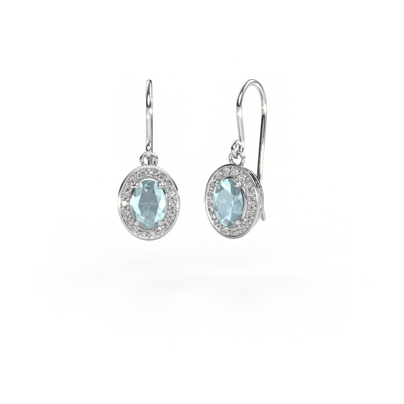 Image of Drop earrings Latesha 950 platinum Aquamarine 7x5 mm