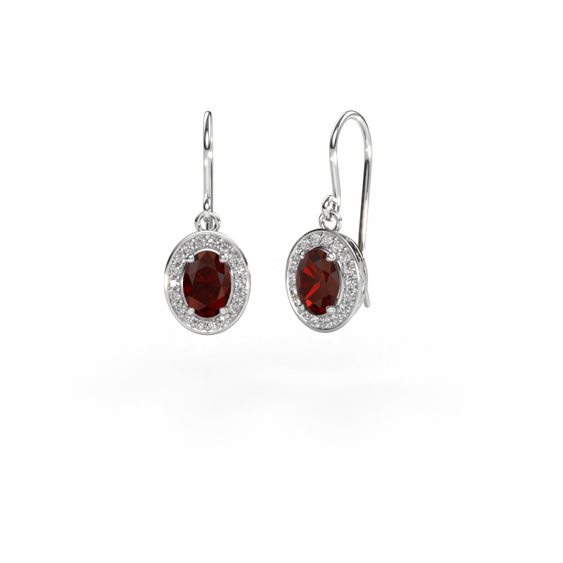 Image of Drop earrings Latesha 950 platinum Garnet 7x5 mm