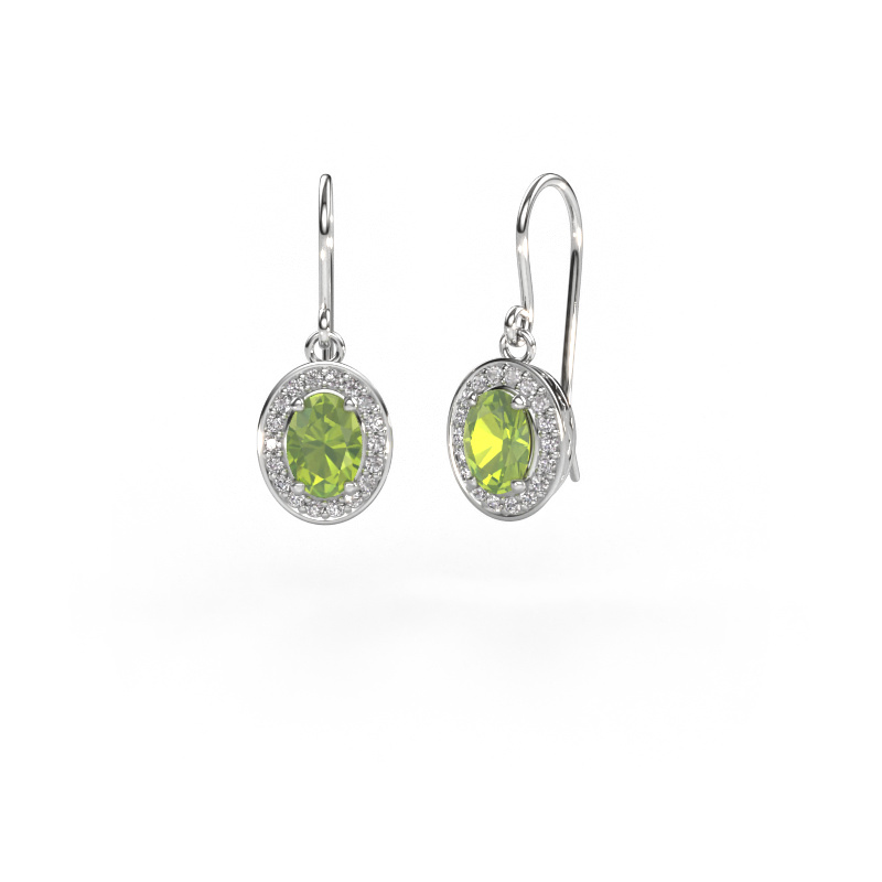 Bild von Ohrhänger Latesha 585 Weißgold Peridot 7x5 mm